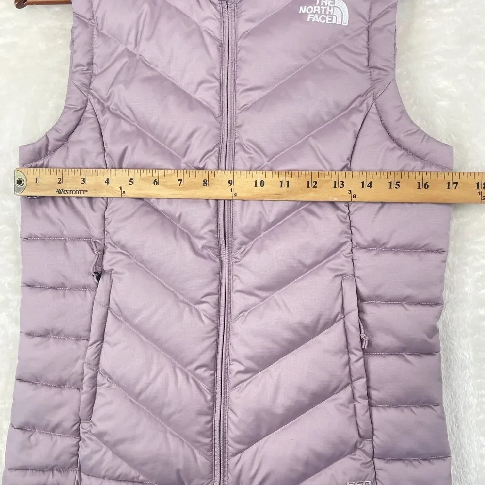 The North Face 550 Goose Down Puffer Vest Womens XS Extra Small Lavender Zip Up - Picture 10 of 13